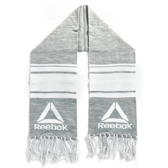 Reebok Other - Reebok Light Grey Rally Scarf With Logo fringe Bottom NWT